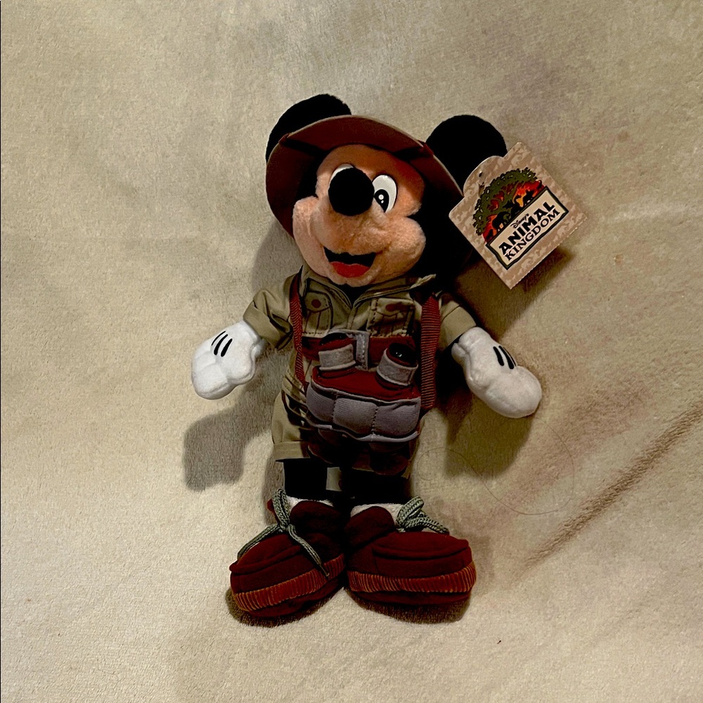 Safari Mickey Plush with Red and Tan Accents Disney’s Animal Kingdom VTG